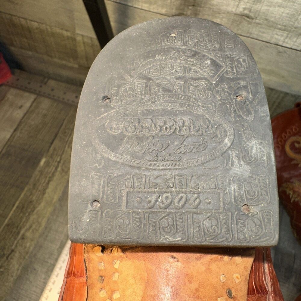 Cuadra Wild West Caiman Belly Cowboy Boots Men’s 8 USA Exotic Leather Mexico - Picture 10 of 16